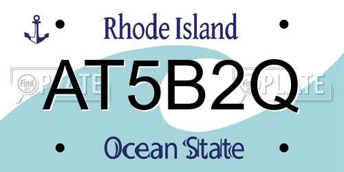 AT5B2Q Rhode Island License Plate