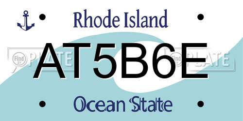 AT5B6E Rhode Island License Plate