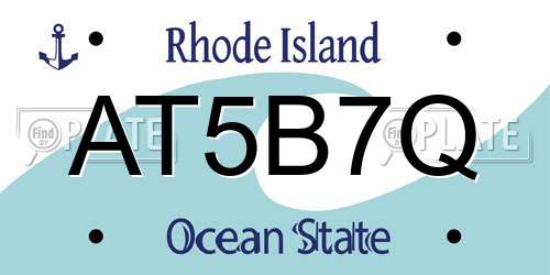 AT5B7Q Rhode Island License Plate
