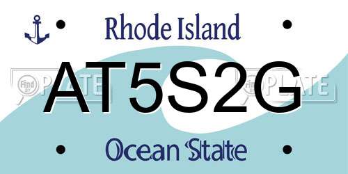 AT5S2G Rhode Island License Plate