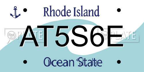 AT5S6E Rhode Island License Plate