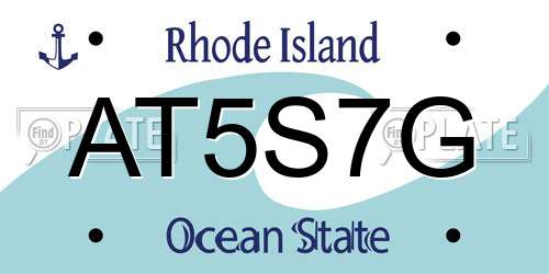 AT5S7G Rhode Island License Plate