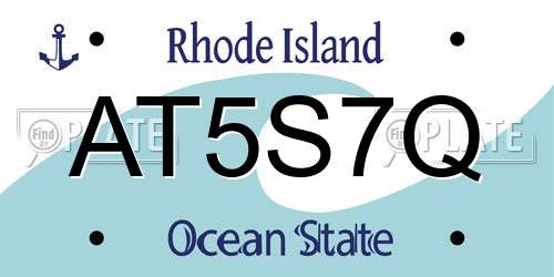 AT5S7Q Rhode Island License Plate