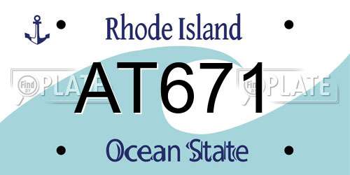 AT671 Rhode Island License Plate