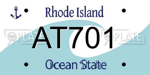 AT701 Rhode Island License Plate
