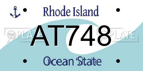 AT748 Rhode Island License Plate