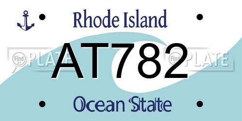 AT782 Rhode Island License Plate