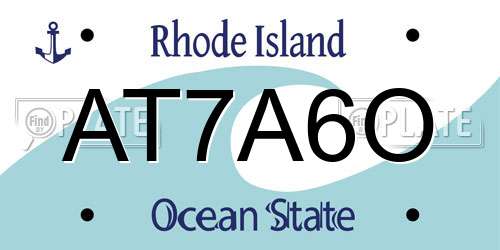 AT7A6O Rhode Island License Plate
