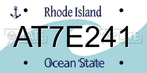 AT7E241 Rhode Island License Plate