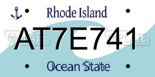 AT7E741 Rhode Island License Plate
