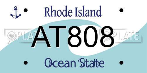 AT808 Rhode Island License Plate