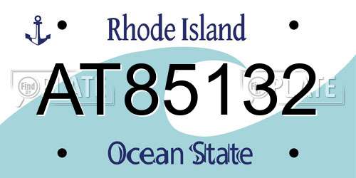 AT85132 Rhode Island License Plate