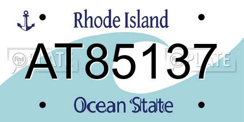 AT85137 Rhode Island License Plate