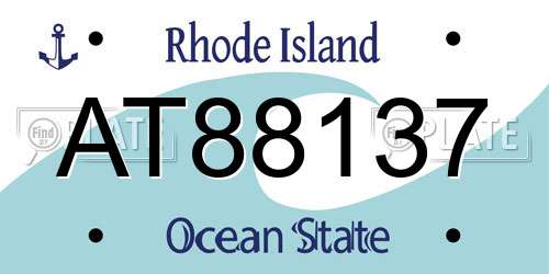 AT88137 Rhode Island License Plate