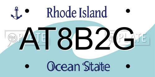 AT8B2G Rhode Island License Plate