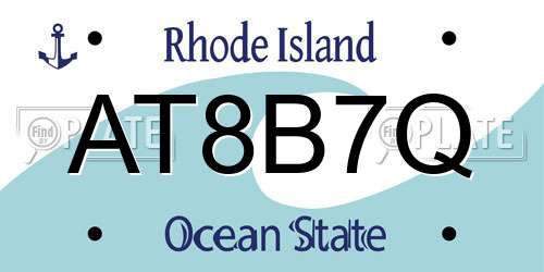AT8B7Q Rhode Island License Plate