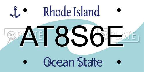 AT8S6E Rhode Island License Plate