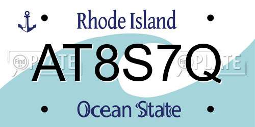 AT8S7Q Rhode Island License Plate