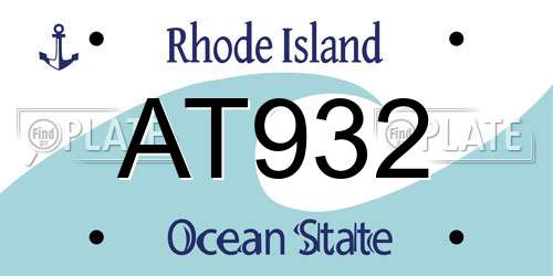 AT932 Rhode Island License Plate