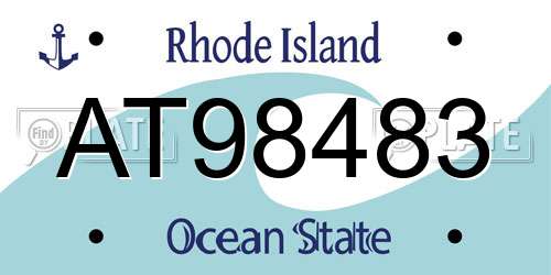 AT98483 Rhode Island License Plate