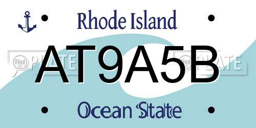 AT9A5B Rhode Island License Plate