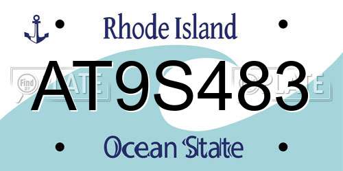 AT9S483 Rhode Island License Plate