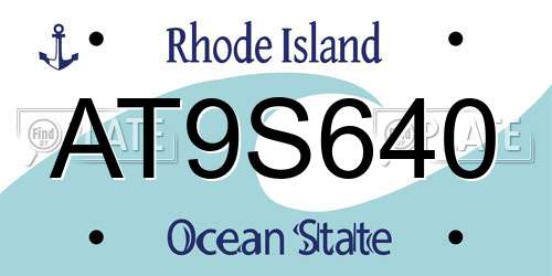 AT9S640 Rhode Island License Plate