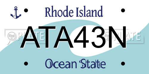 ATA43N Rhode Island License Plate