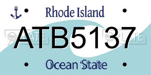 ATB5137 Rhode Island License Plate