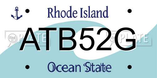 ATB52G Rhode Island License Plate