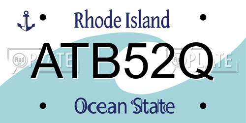 ATB52Q Rhode Island License Plate