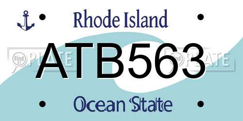 ATB563 Rhode Island License Plate