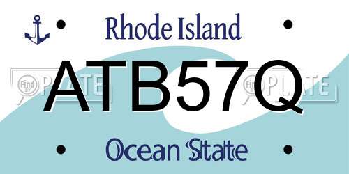 ATB57Q Rhode Island License Plate