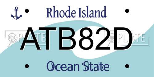 ATB82D Rhode Island License Plate