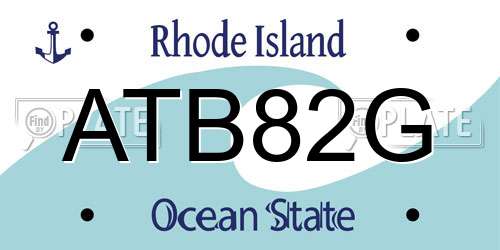 ATB82G Rhode Island License Plate