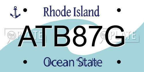 ATB87G Rhode Island License Plate