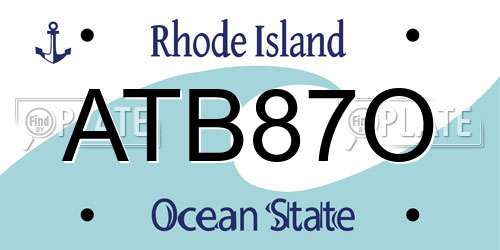 ATB87O Rhode Island License Plate