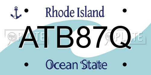 ATB87Q Rhode Island License Plate