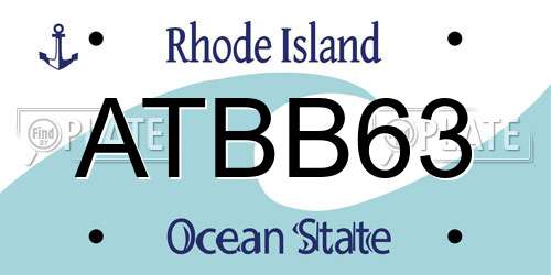 ATBB63 Rhode Island License Plate