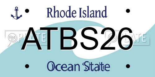 ATBS26 Rhode Island License Plate