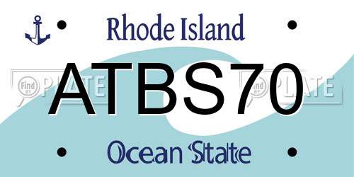 ATBS70 Rhode Island License Plate