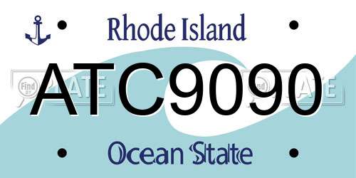ATC9090 Rhode Island License Plate