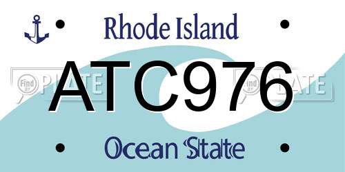 ATC976 Rhode Island License Plate