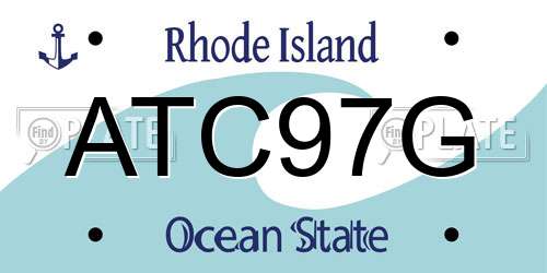 ATC97G Rhode Island License Plate