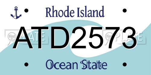 ATD2573 Rhode Island License Plate