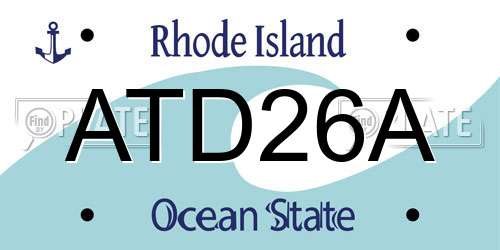 ATD26A Rhode Island License Plate