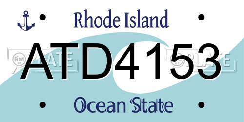 ATD4153 Rhode Island License Plate