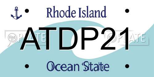 ATDP21 Rhode Island License Plate