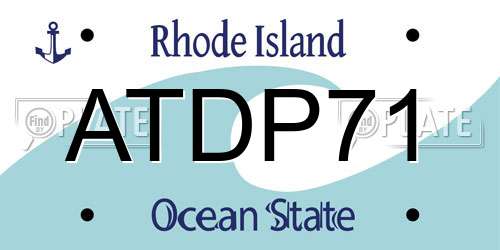 ATDP71 Rhode Island License Plate