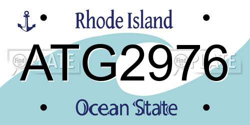 ATG2976 Rhode Island License Plate